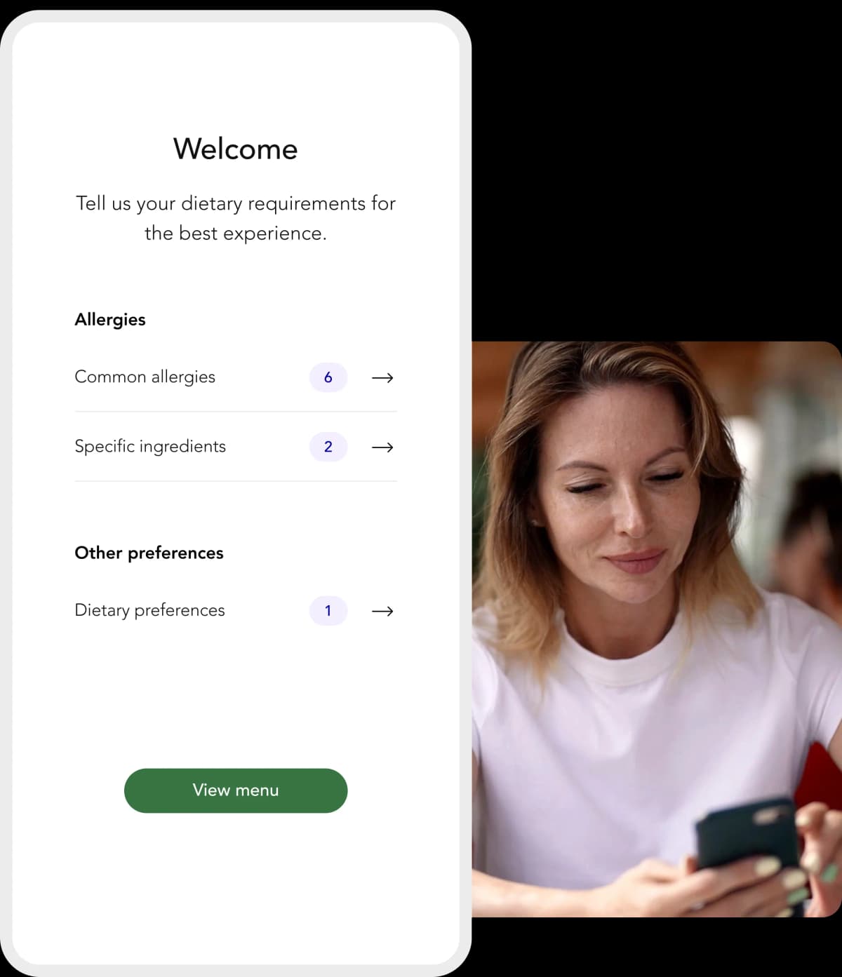 Guest Menu — Scan. Tap their allergy. See what's safe. They come back.