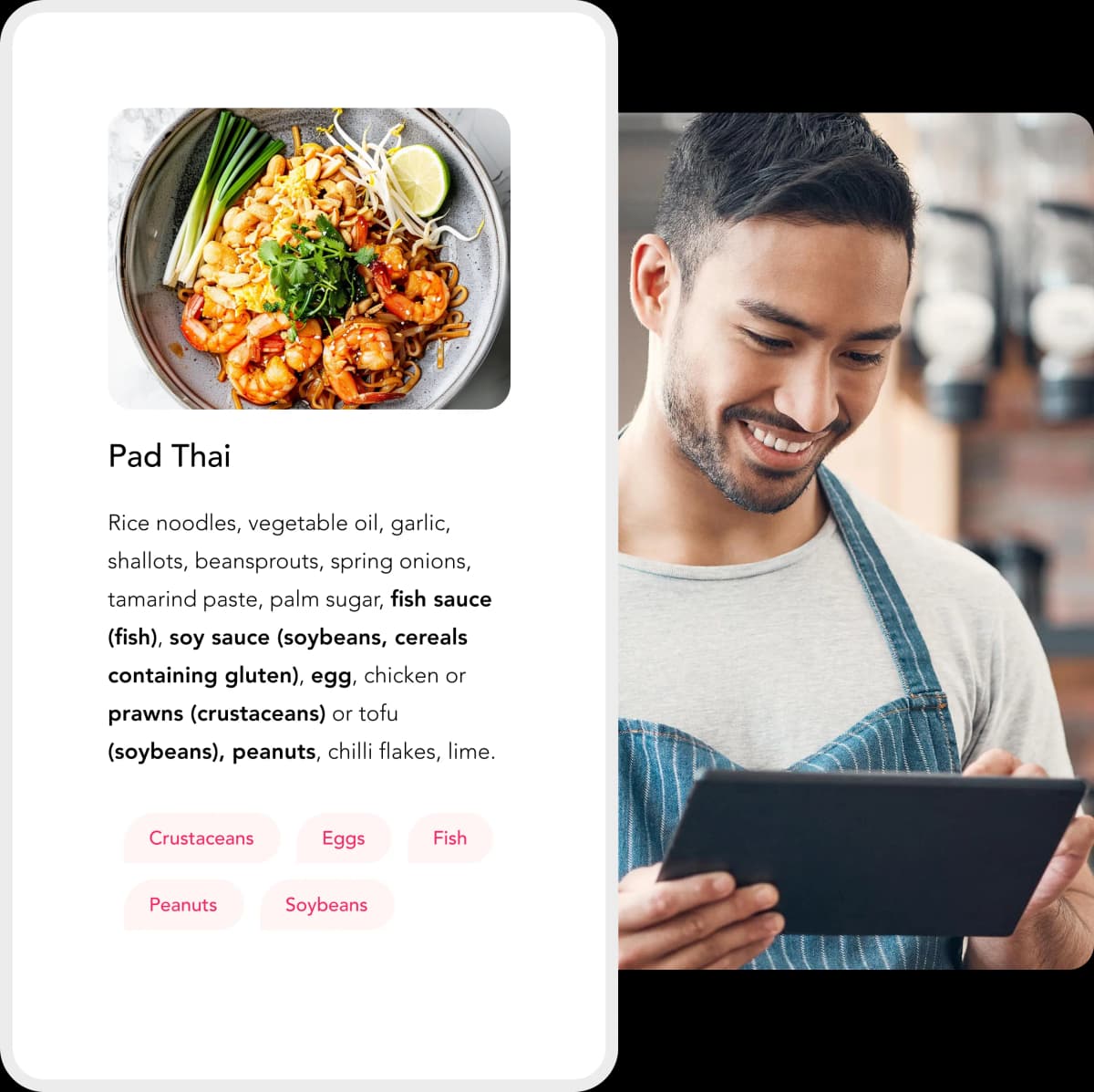 Staff Link — Confident answers with no kitchen trip. All with a tap.